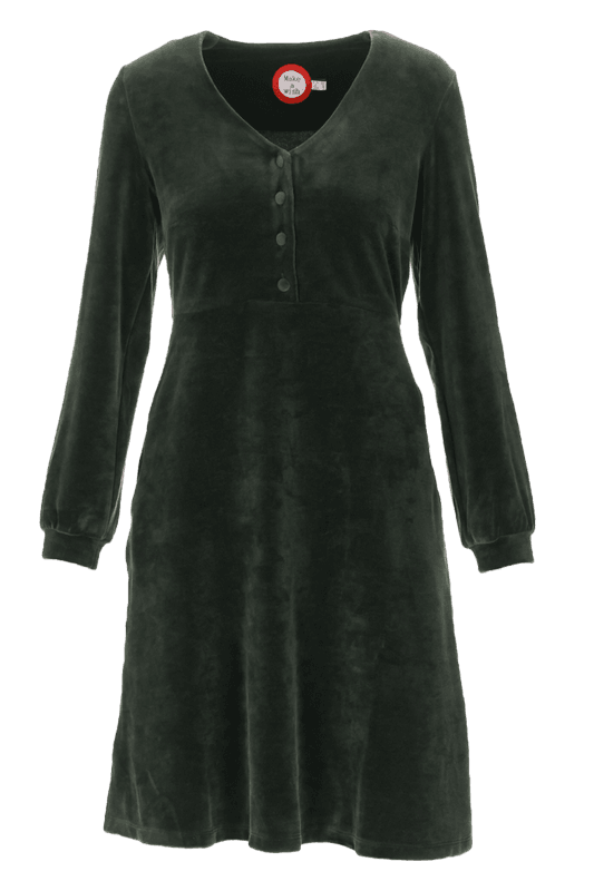 Janka kombogrön velourklänning