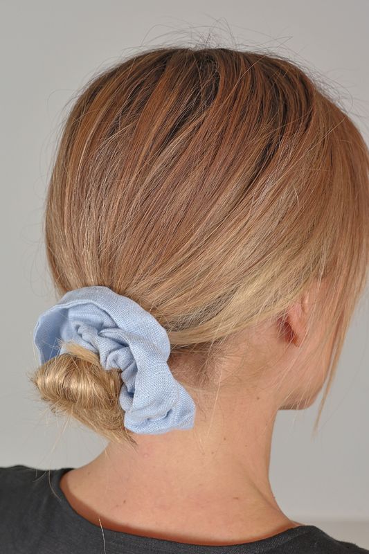 Frid scrunchie linen himmelsblå