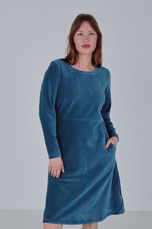 Anja dusty blue basklänning i sammet