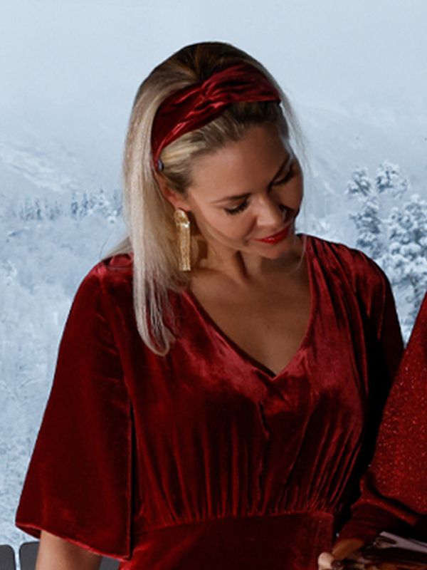 Berte hårbånd bourdeaux silkevelour