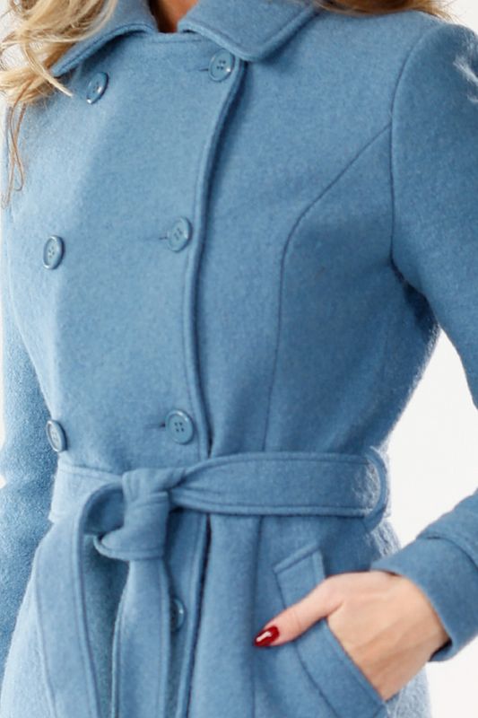 Carola ull kappa i dusty blue