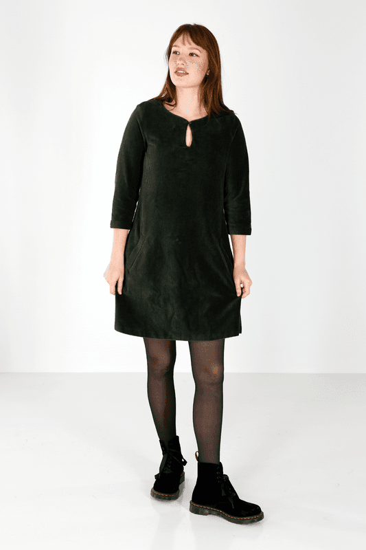 Margrete combo grön babycord tunik