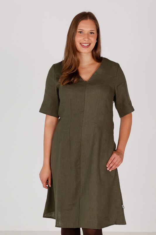 Heidi khaki linne klänning