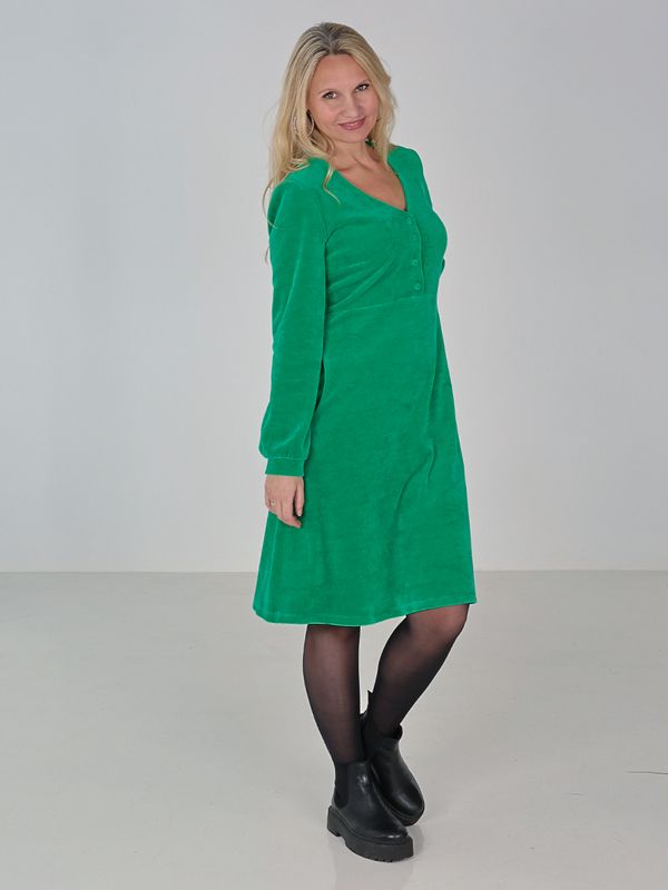 Janka grön velourklänning