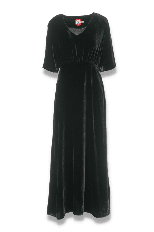 Arianna svart eksklusiv klänning i silkevelour 