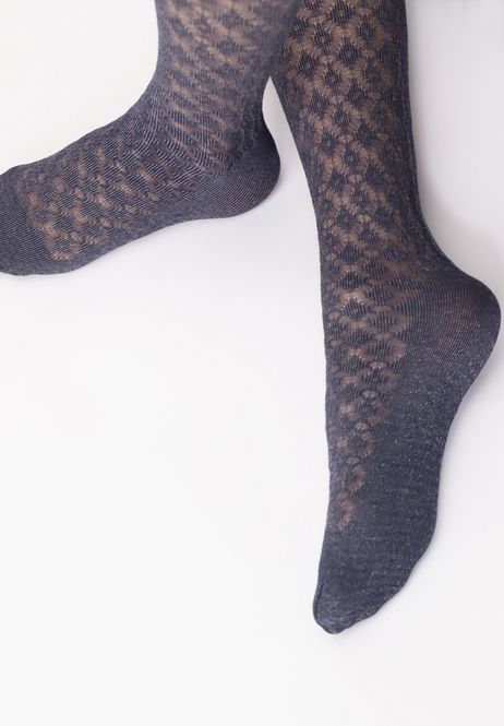 Huvudbild Crochet tights jeans blue  40 eco