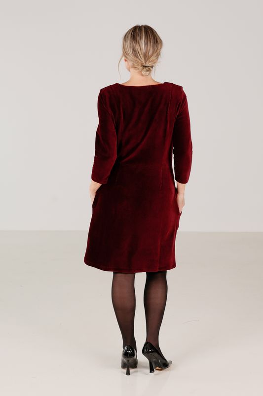 Annelise burgundy babycord klänning