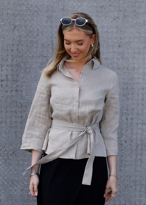 Huvudbild Linn natur linneskjorta