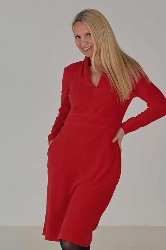 Elsi röd basklänning