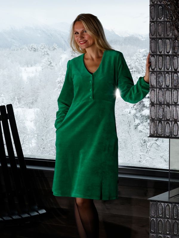 Janka grön velourklänning