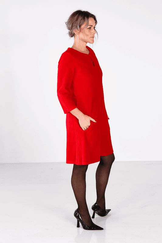 Margrete red babycord tunik