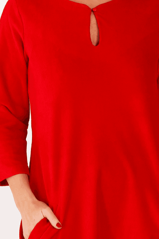 Margrete red babycord tunik