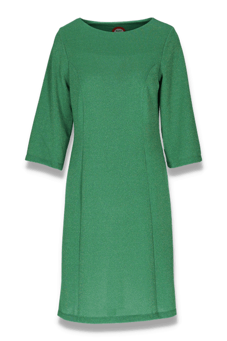 Huvudbild Biten grön glitterklänning 