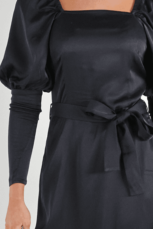 Leah svart elegant festklänning i rayon