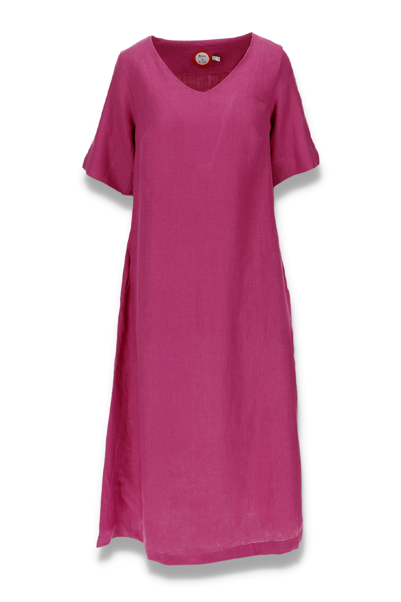 Gyda hot pink klänning i linne