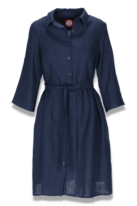 Huvudbild Fay marineblå skjortklänning i linne