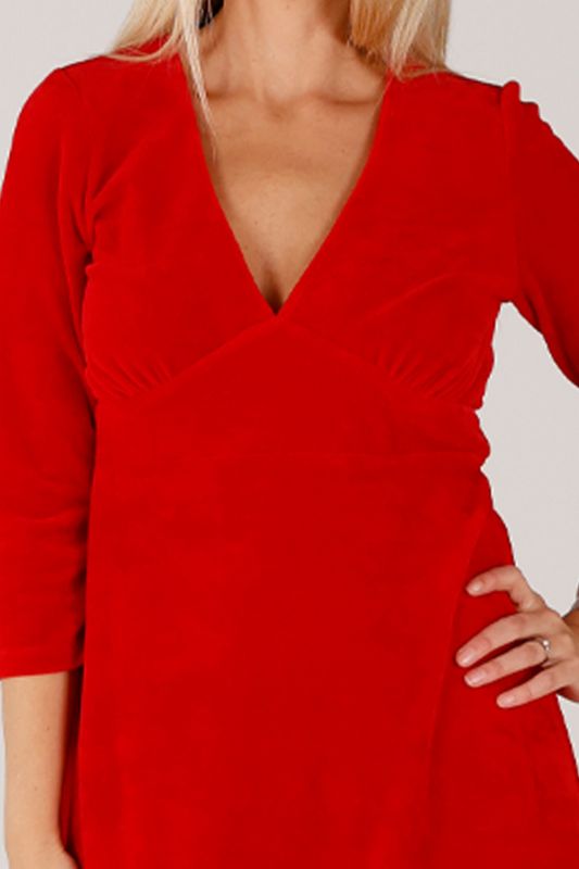 Hildur röd velurklänning