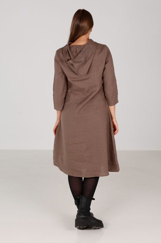 Berta wood sporty linneklänning