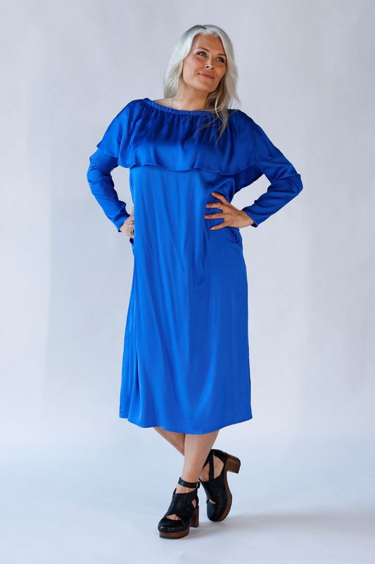 Palma kungsblå elegant klänning i rayon
