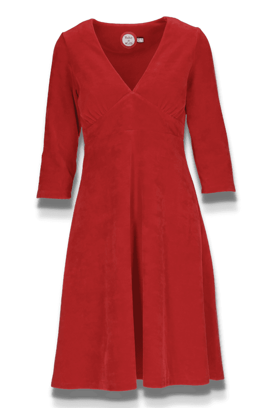 Hildur röd velurklänning