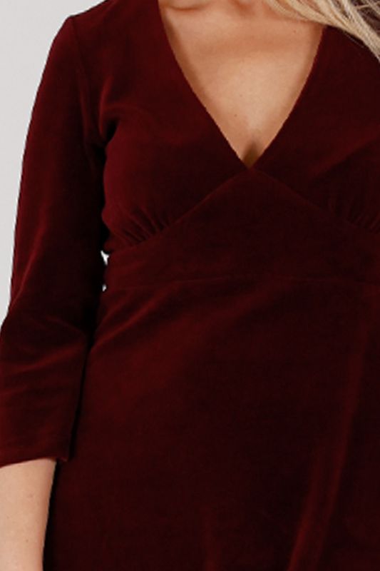 Hildur burgunder velurklänning