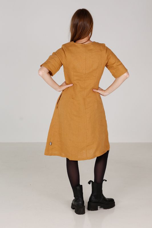 Heidi nugat linne klänning