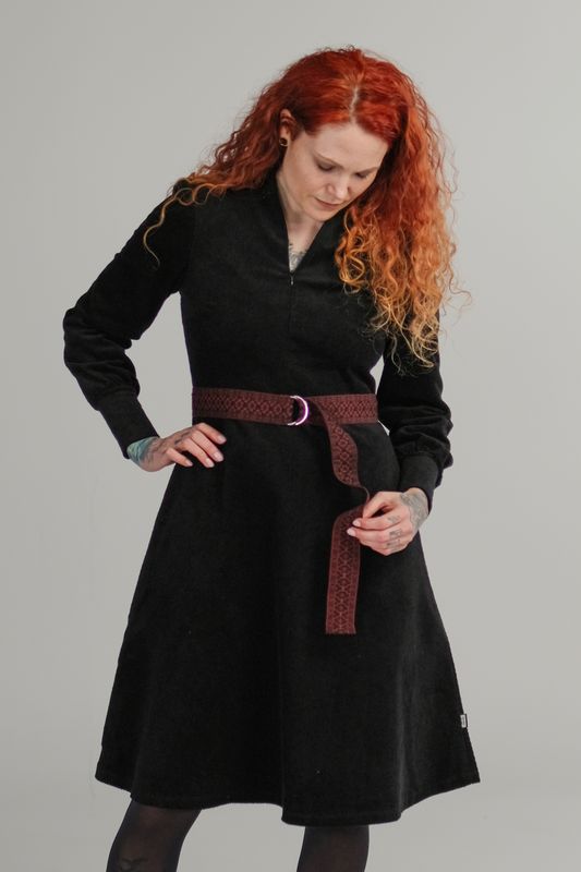 Belt black & burgundy 4,5 cm