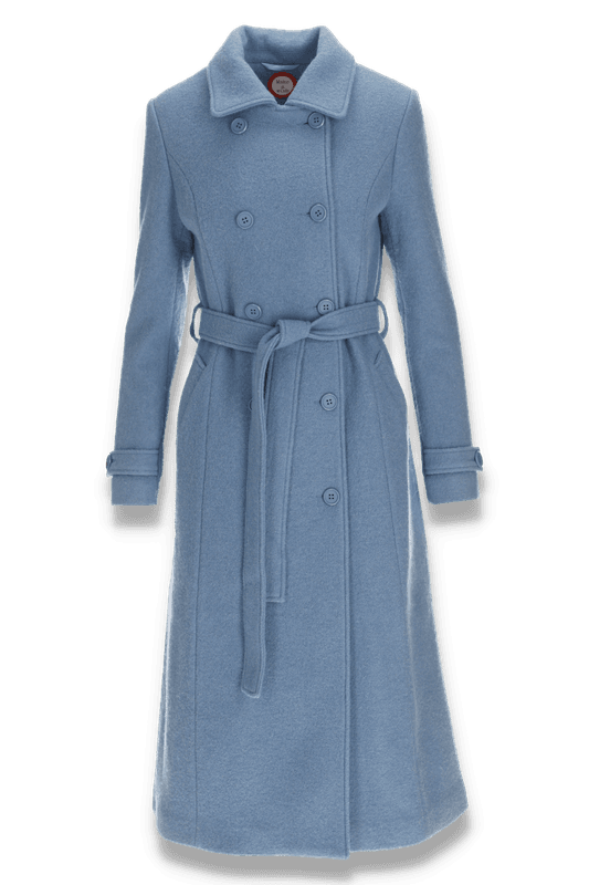 Carola ull kappa i dusty blue