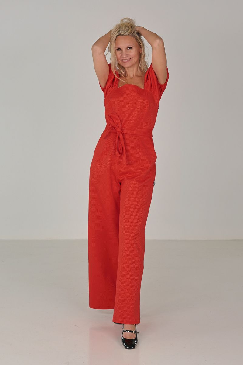 Peggy underbar rödorange jumpsuit