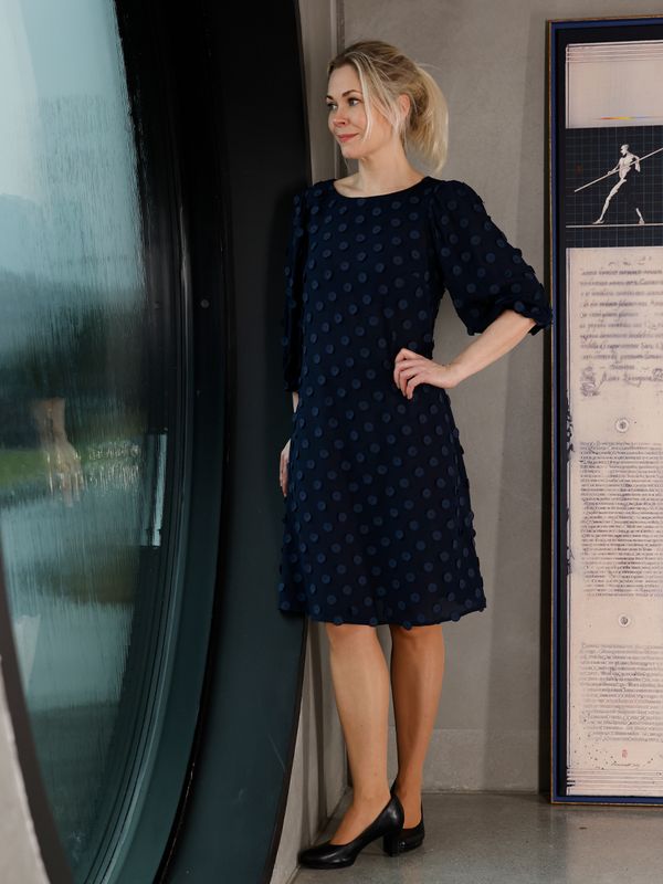 Janny blå festklänning 