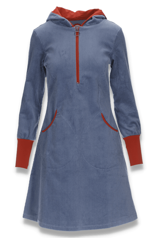 Bianca støvblå huvklänning