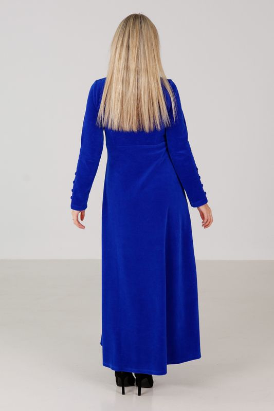 Inga kungsblå lång velurklänning