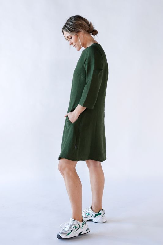 Josefina kombo grön linne klänning