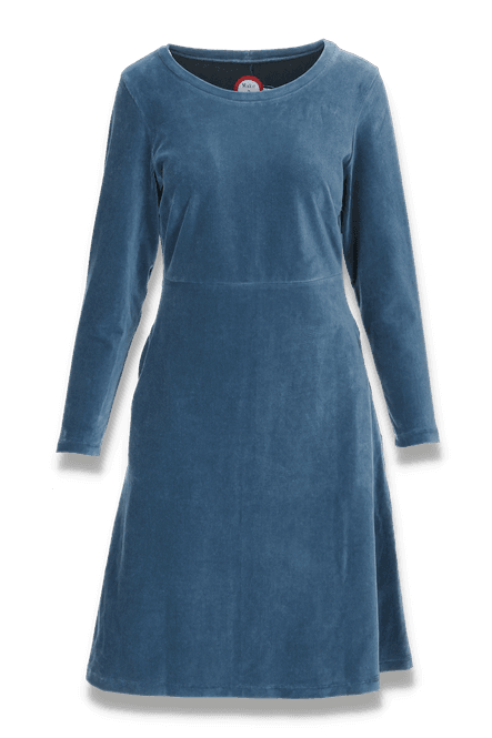 Huvudbild Anja dusty blue basklänning i sammet