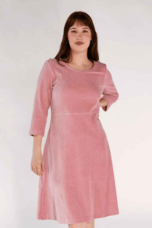 Elli klänning babycord old rose